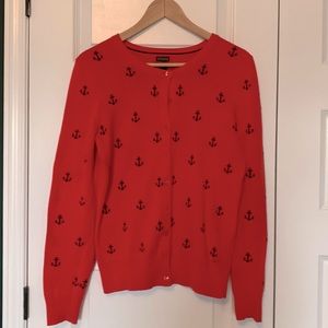 Tommy Hilfiger women’s cardigan red and navy with anchors size S